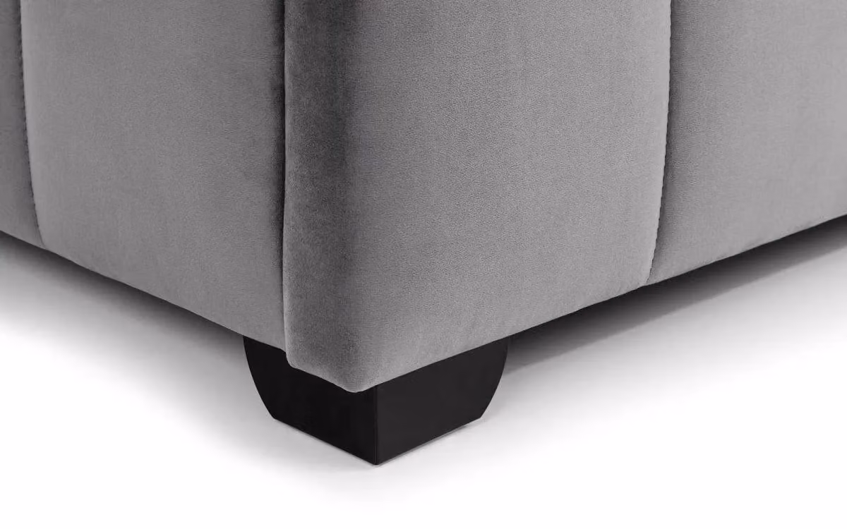Ashfield Grey Plush Premium Velvet Upholstered Double Bed W/D/H: 140 x 200 cm – 4