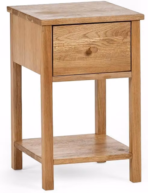 Cheshire Premium Ridgeway 1 Drawer Oak Bedside Unit in Brown – 1