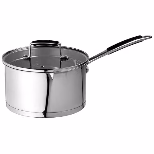 Prochef Stainless Steel Saucepan with Glass Lid, Silver, 20cm Diameter, 3L Capacity