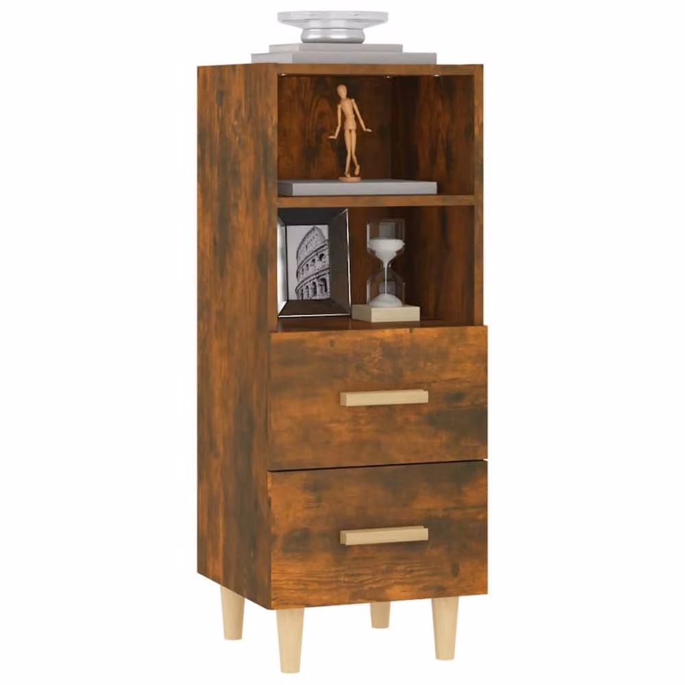 Berkfield Home Smoked Oak Sideboard in Brown, W/D/H: 34.5 x 34 x 90 cm – 3
