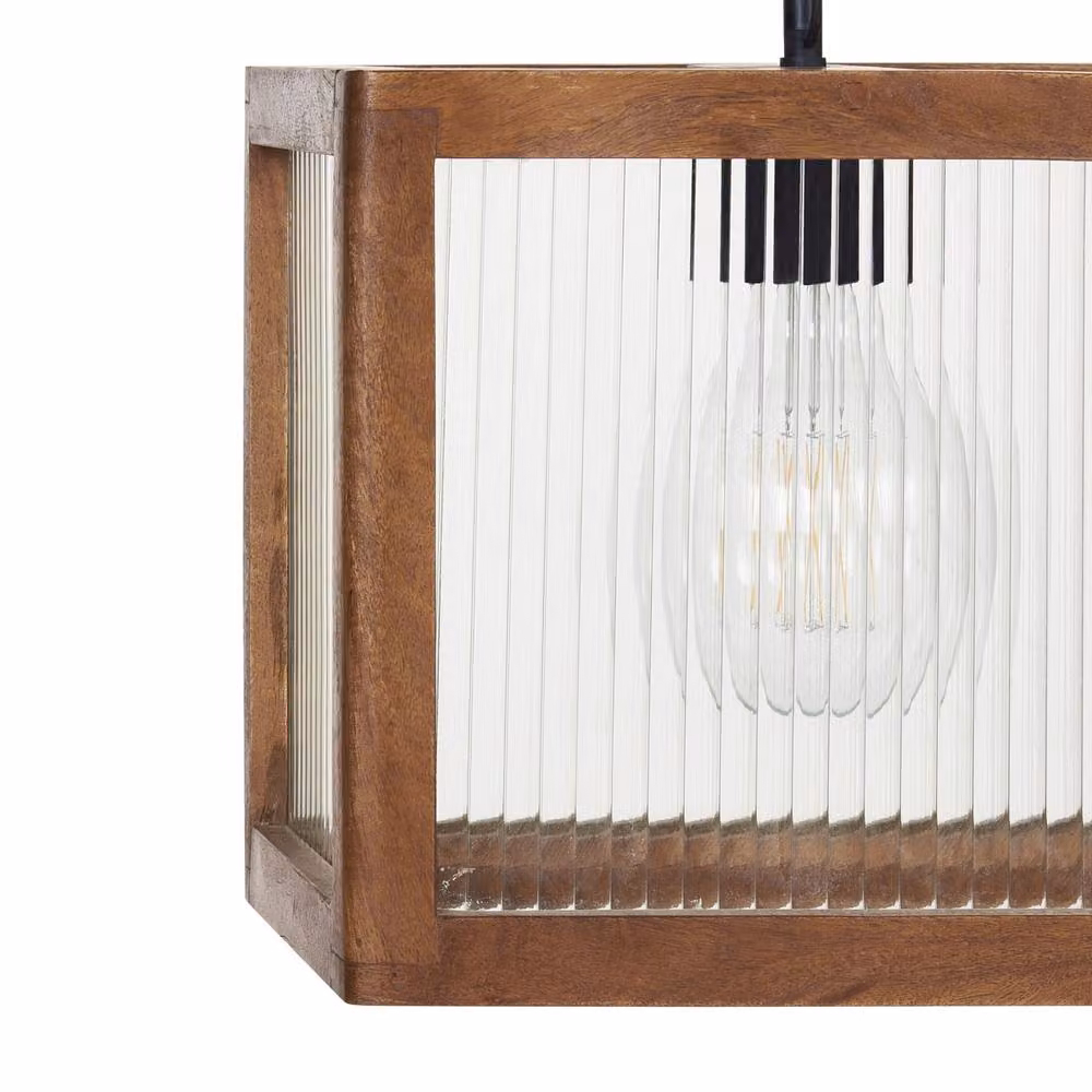 Wyld and Coco Handmade Mango Wood Pendant Lamp in Brown – 4