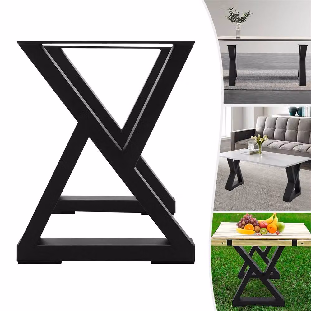 Havendro Black Steel Metal Table Legs, 2 Piece Set – 3