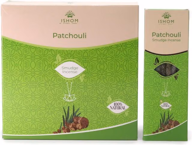 Ishom Patchouli Earthy Smudge Incense Sticks in Brown and Green