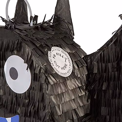 Fax Potato Halloween Bat Piñata Set with Stick and Blindfold, Black – 4