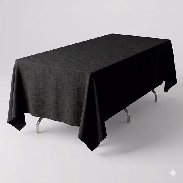 Luxury Living Easy-Care Linen-Look Rectangular Tablecloth in Black, W: 150 cm, L: 230 cm – 1