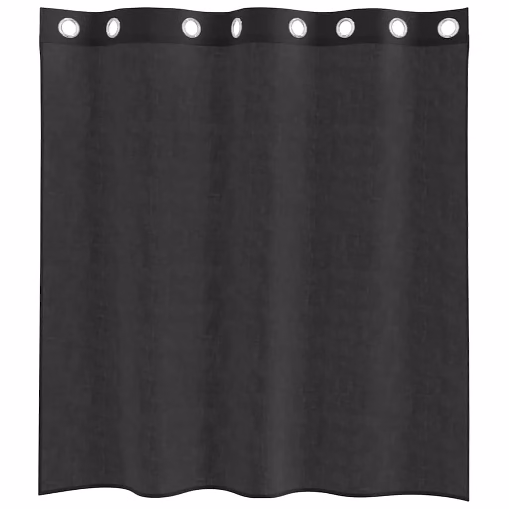 Berkfield Home Black Voile Fabric Panel Curtains with Eyelets, 2 Pack, W: 140 cm, H: 140 cm – 4