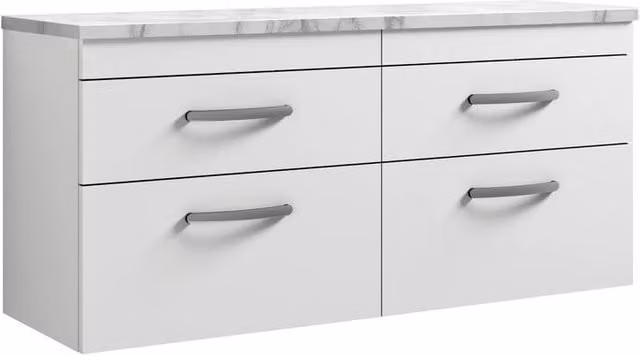 Balterley Millwich 4 Drawer Wall Hung Vanity Unit, Gloss White, W: 120 cm