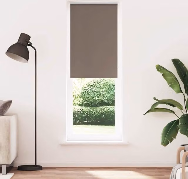 Berkfield Home Coffee Blackout Roller Blind, Brown Polyester, W: 70 cm, H: 210 cm – 1