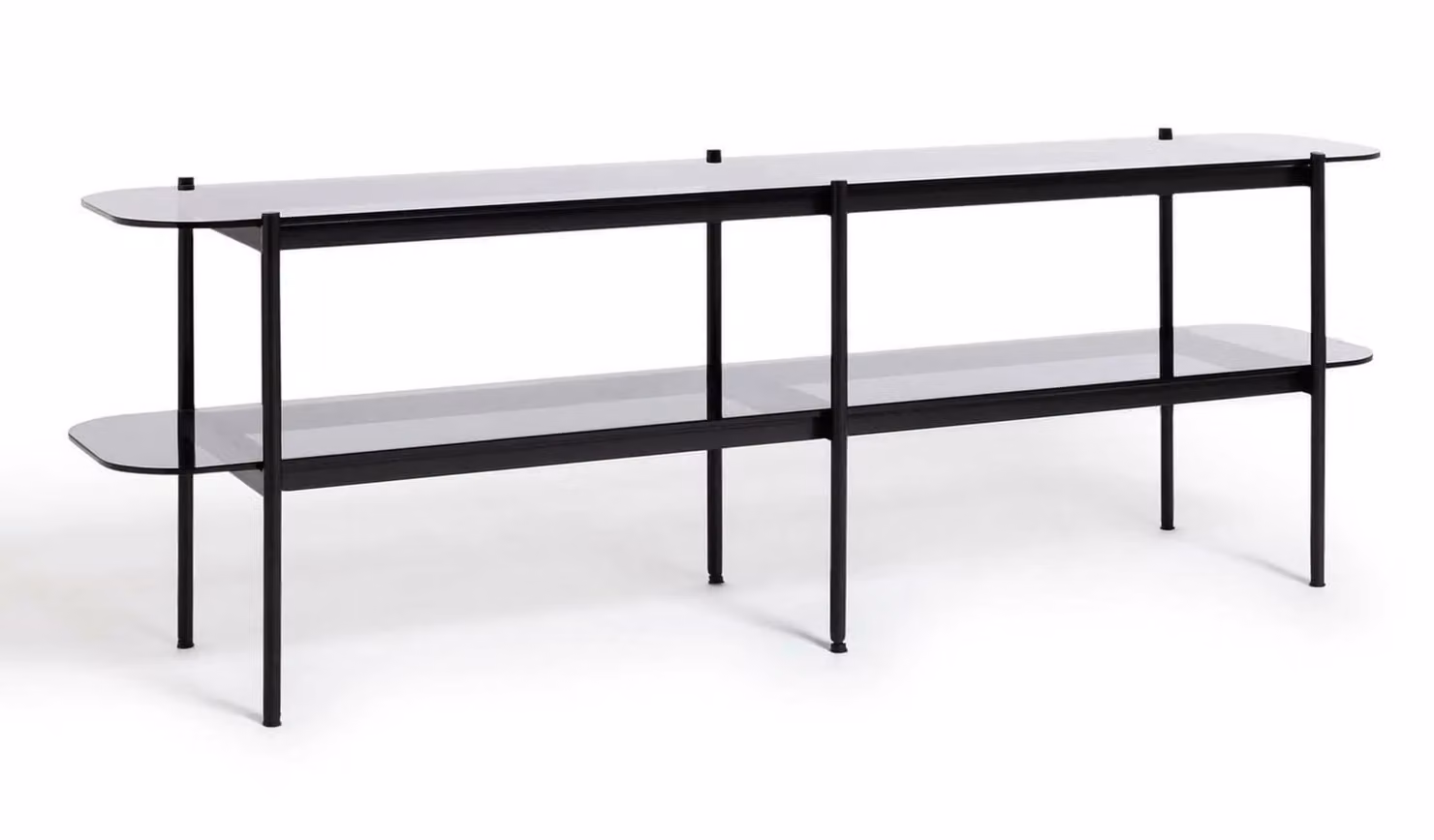 Cheap Furniture Warehouse Neo 2 Shelf Large TV Unit in Black Modern Media Storage Solution W/D/H: 160 x 36.5 x 52 cm