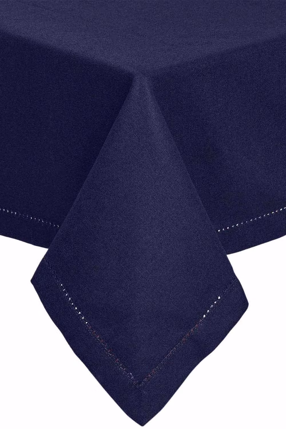 Homescapes Plain Blue Cotton Rectangular Tablecloth, W: 137 cm, L: 178 cm – 2
