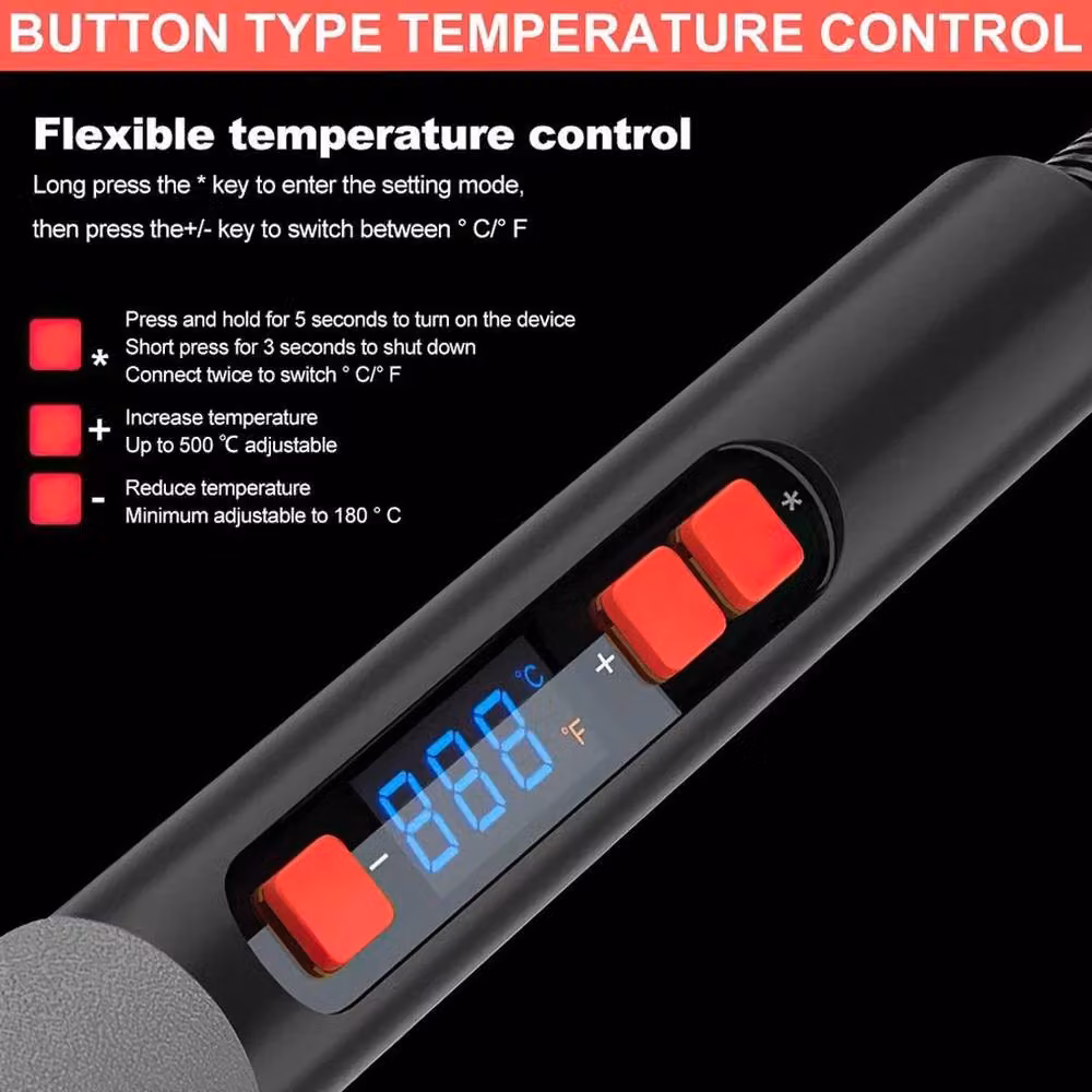 NESTLUNE 90W Soldering Iron Kit with Ceramic Heating Element in Black – 5