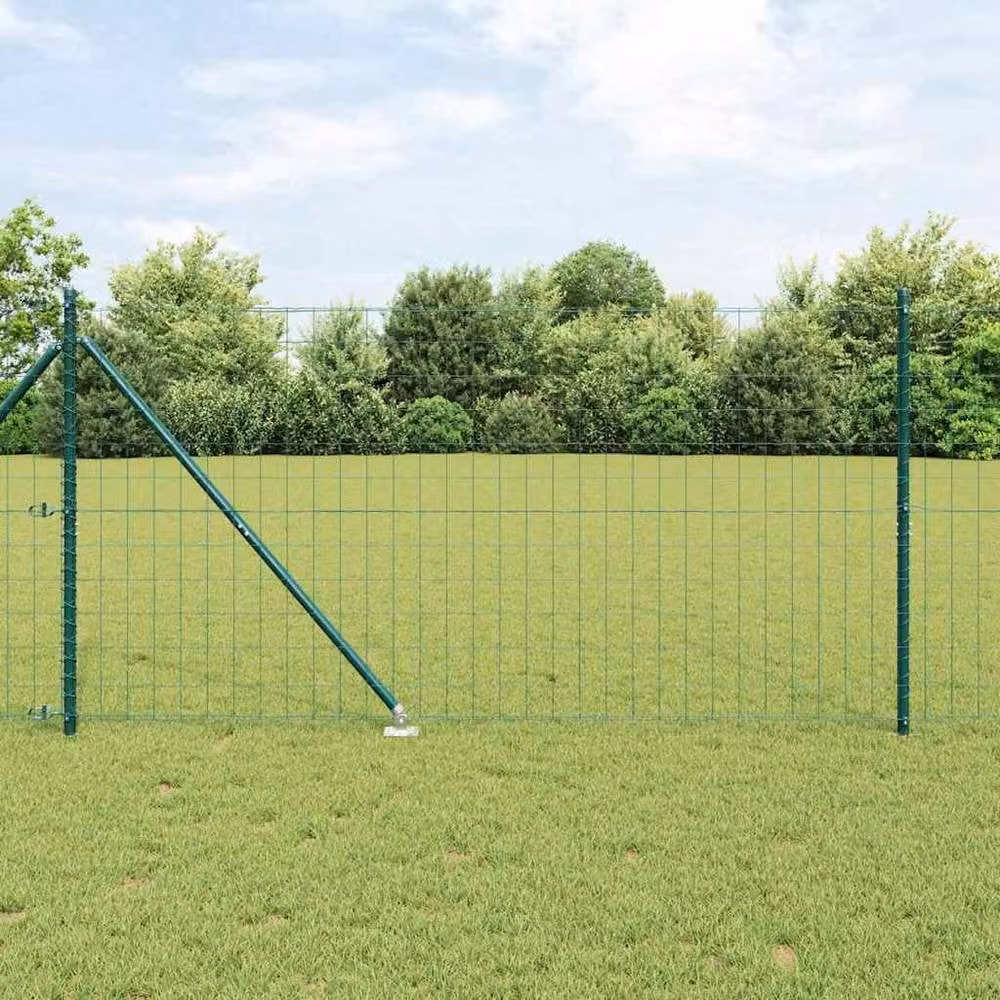 Berkfield Home Green Euro Fence with 7 Spike Posts, Galvanised Steel, W: 120 cm, L: 10 m – 2
