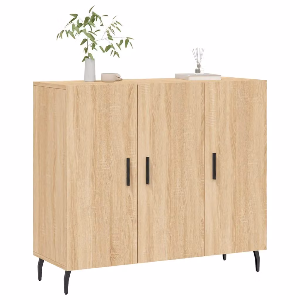 Berkfield Home Modern Sonoma Oak Sideboard in Brown, W/D/H: 90 x 34 x 80 cm – 2