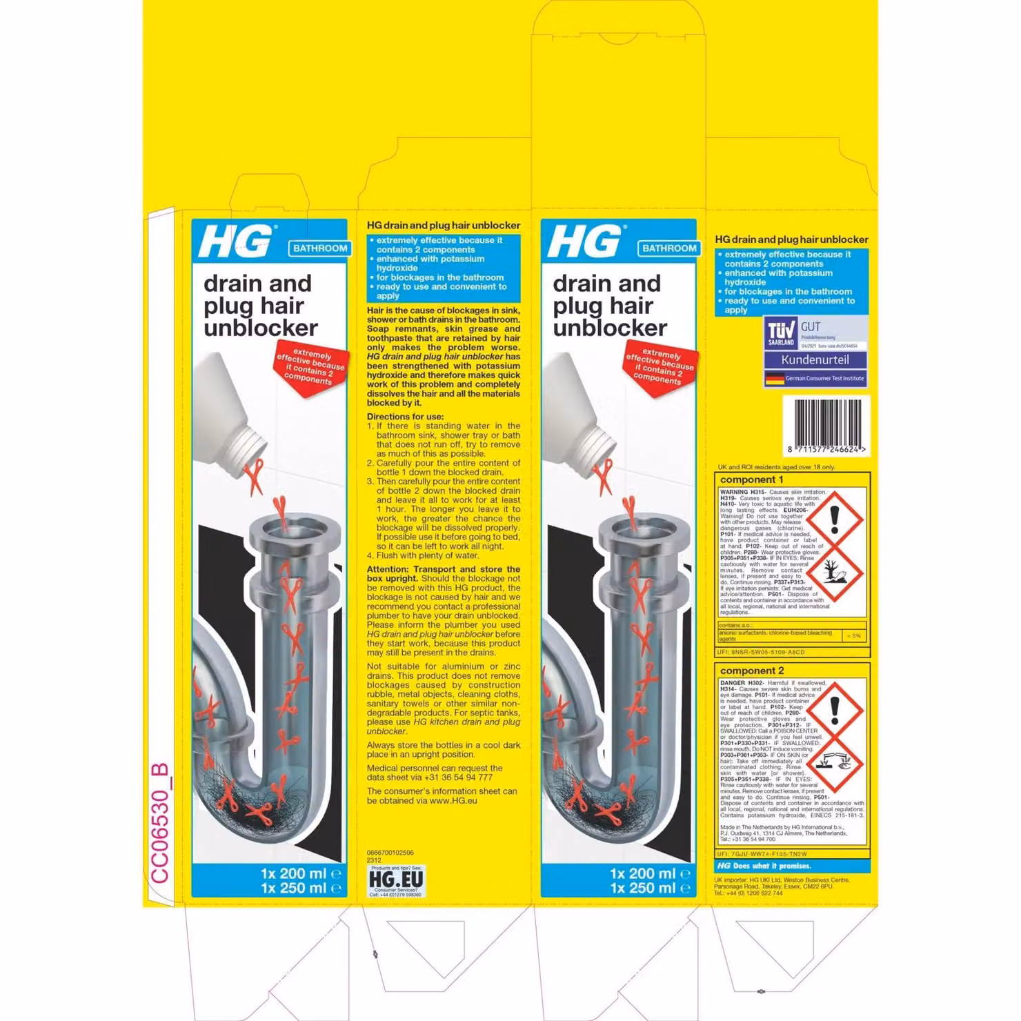 HGL Drain and Plug Hair Unblocker, 450ml, White – 2