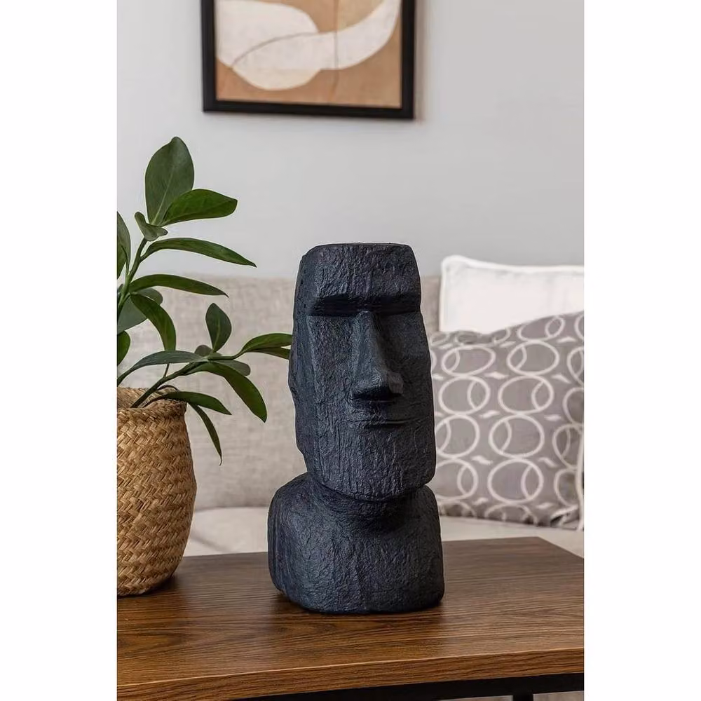 SPETLEK Moai Garden Decor Ornament in Anthracite Grey, Height: 40 cm – 2