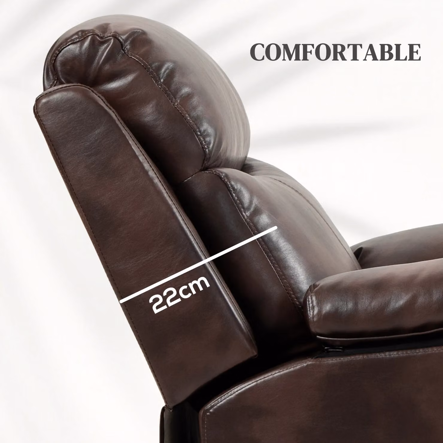 HOMCOM Electric Power Lift Riser Recliner Chair with Remote Control in Dark Brown Synthetic Leather – 5