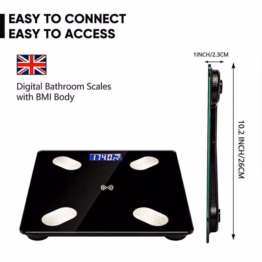 FLAVORA LED Digital Body Weight Scale, Black – 6