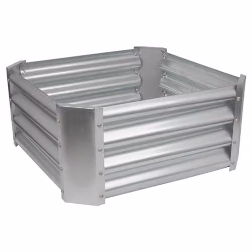 Harbour Housewares Raised Garden Bed in Silver Galvanised Steel, W/D/H: 60 x 60 x 30 cm – 1