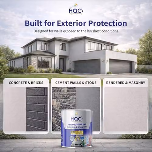 HQC Paints Smooth Blue Masonry Paint, 1L – 2
