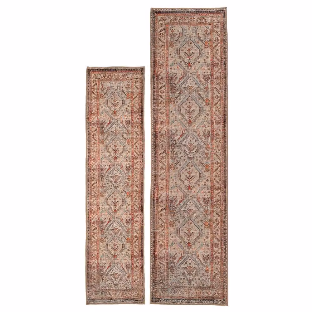 Kukoon Vintage Distressed Rectangular Area Rug in Beige, W: 80 cm, L: 300 cm – 3