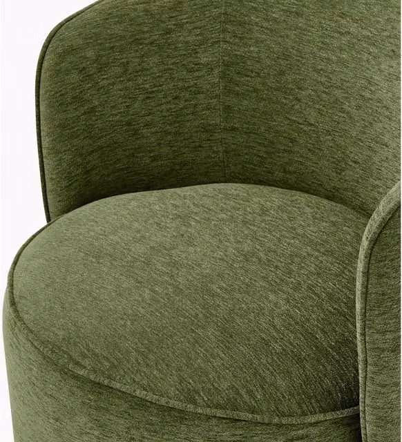 Liode Green Fabric Round Swivel Accent Chair with Armrests