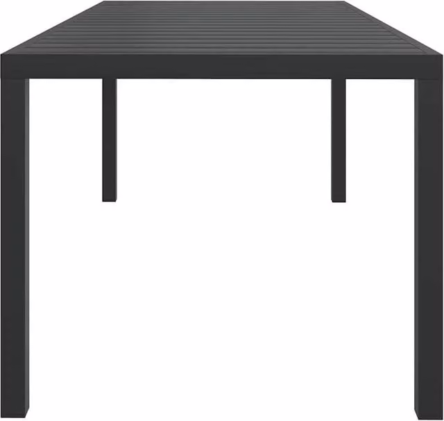Berkfield Home Black Garden Table with Aluminium and WPC Construction, W/D/H: 185 x 90 x 74 cm – 1