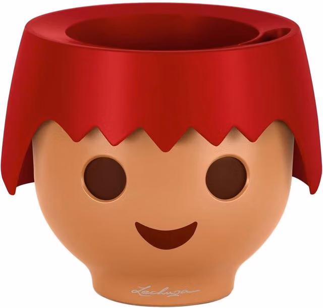 LECHUZA Ojo Round Self-Watering Indoor Planter, Red