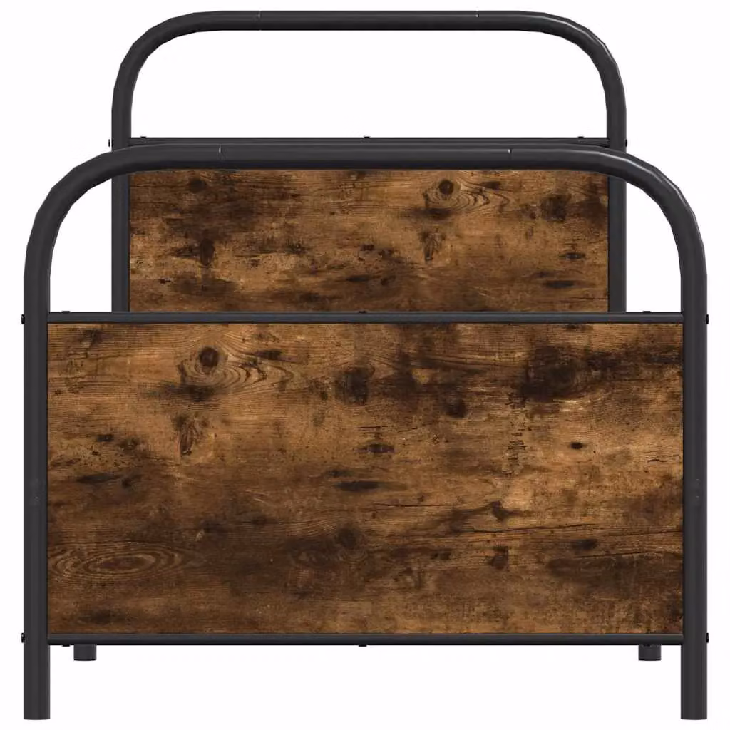 Berkfield Home Bed Frame in Smoked Oak and Brown Engineered Wood, W/D/H: 80 x 200 cm – 4