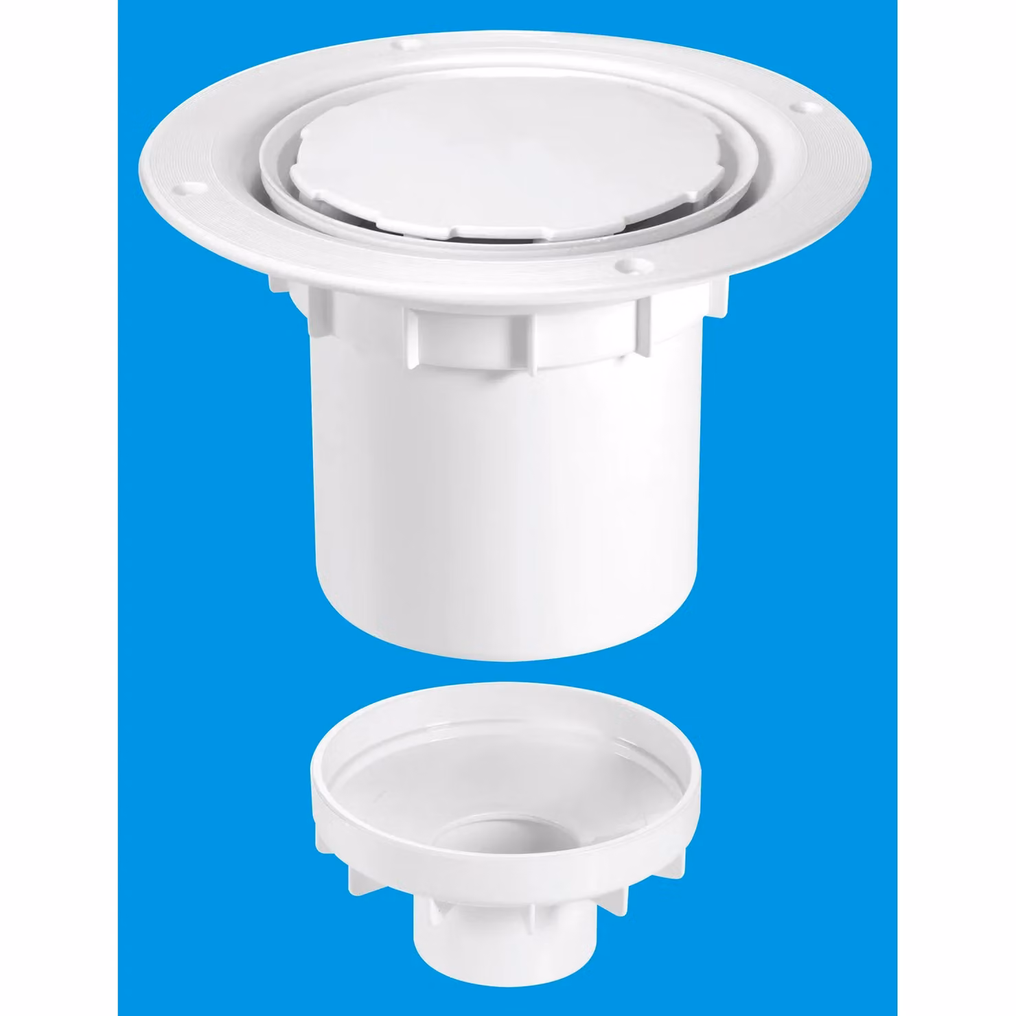 McAlpine TSG2WH-NSC 75mm Vertical Water Seal Trapped Gully with Clamp Ring and Cover Plate in White – 2