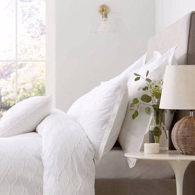 Murmur Frida Kingsize Reversible Cotton Percale Duvet Cover and Pillowcase Set, White, W: 180 cm, H: 200 cm