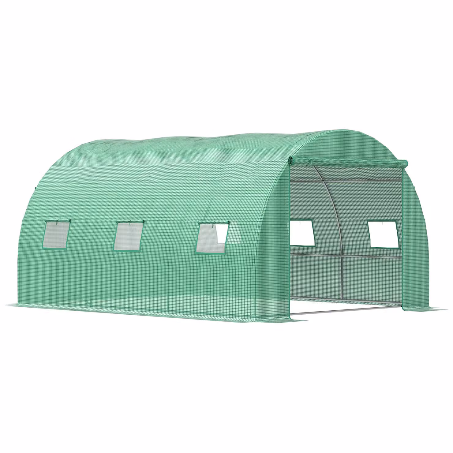 OUTSUNNY Green Tunnel Greenhouse with PE Cover, Door, and Window for Outdoor Plant Growing, W/D/H: 300 x 300 x 200 cm – 2