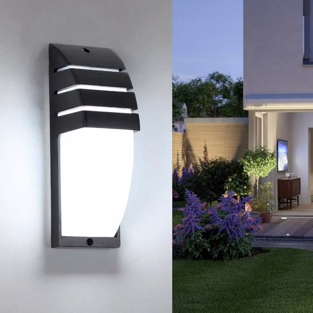 Goeco 12W LED Outdoor Wall Light, IP65 Waterproof Up and Down Rectangular Garden Light in Black – 1