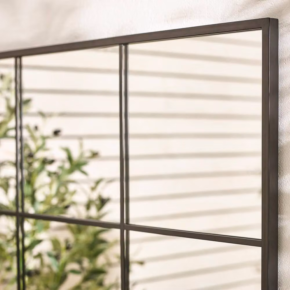 FurnitureboxUK Yoko Black Scandinavian Square Garden Mirror, W/H: 80 x 80 cm – 2