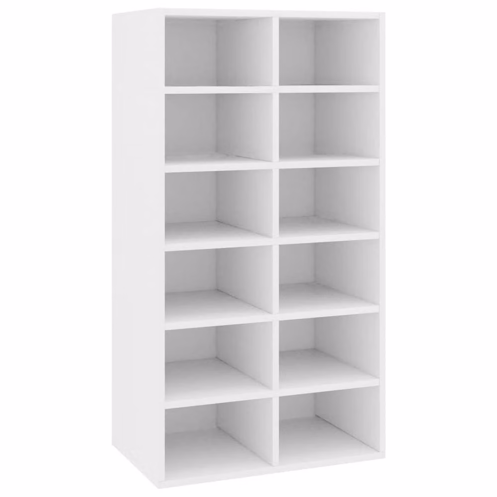 Berkfield Home White MDF Shoe Rack, W/D/H: 54 x 34 x 100.5 cm – 3