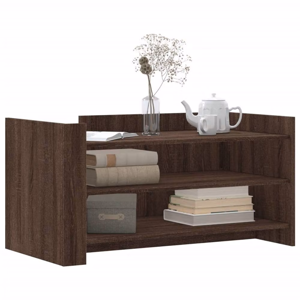 Berkfield Home Modern Brown Oak Coffee Table, W/D/H: 100 x 50 x 50 cm – 3