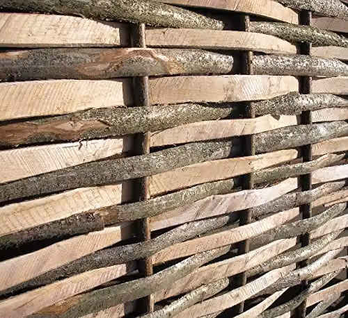 Papillon Split Hazel Hurdle Woven Wattle Garden Fence Panel, Brown, H 180 cm x W 90 cm x D 9 cm – 1