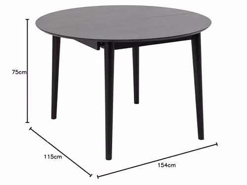 Furniture To Go Montreux Round Extending Dining Table and 6 Cassandra Dining Chairs in Black – 3