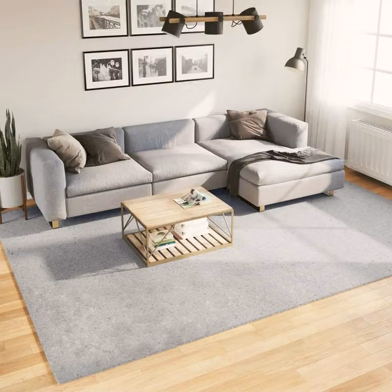 Berkfield Home HUARTE Grey Short Pile Washable Non-Slip Rug, W: 240 cm, D: 340 cm