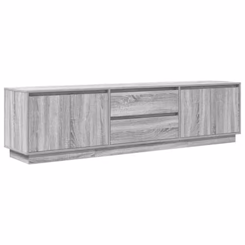 vidaXL Modern Grey Sonoma TV Cabinet with Integrated LED Lighting, W/D/H: 193.5 x 41 x 50 cm – 1