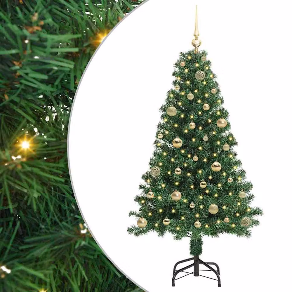 Berkfield Home Artificial Christmas Tree with 150 LEDs and Stand, Green, Height: 150 cm – 2