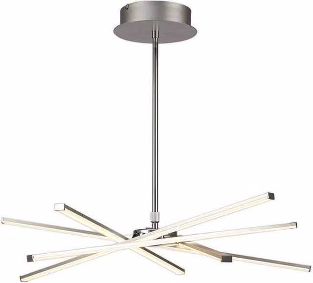 Netlighting Star Pendant Light in Chrome and Silver, Dimmable LED, 3700lm, 42W, Diameter: 69 cm