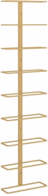 Berkfield Home Wall-mounted Gold Metal Wine Rack for 9 Bottles