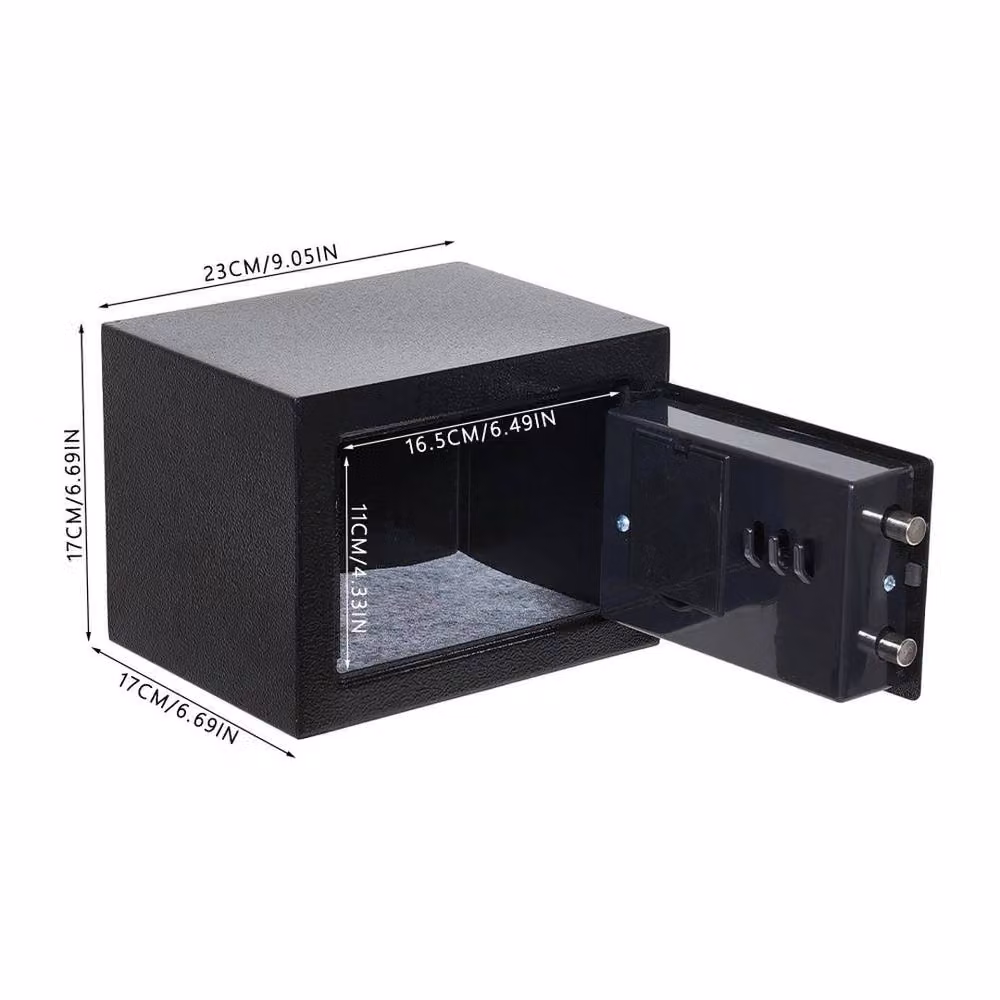 Hinsinc Black 6L Steel Electronic Digital Home Safe Box, Wall Mounted – 2