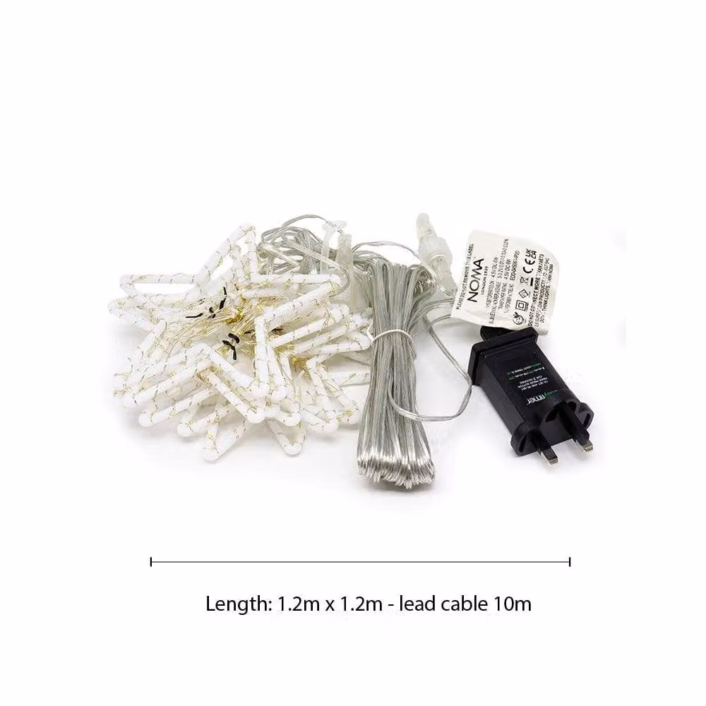 Voltico Star Curtain Lights with 308 White LEDs, Cool White, W/H: 120 x 120 cm – 4