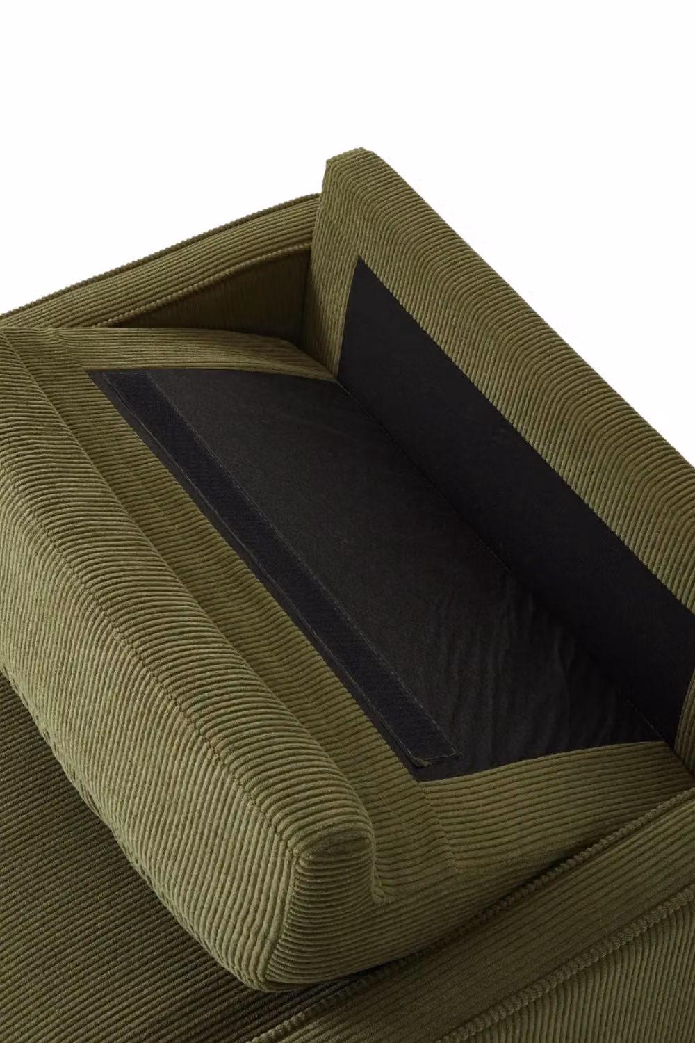 Living and Home Green Corduroy Upholstered Single Sofa Armchair – 3