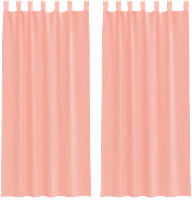 Berkfield Home Pink Voile Fabric Curtains with Rod Pockets, 2 Pack