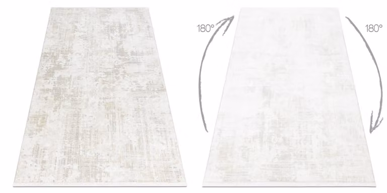 RugsX Duke Abstract Rug in Yellow and White with Fringes, W: 180 cm, L: 270 cm