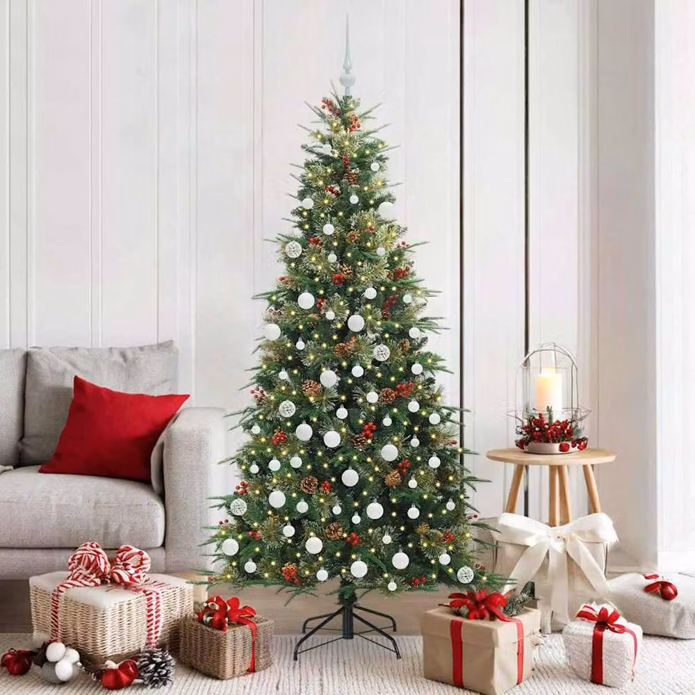 Berkfield Home Elegant Artificial Hinged Christmas Tree, Green, Height: 180 cm – 2