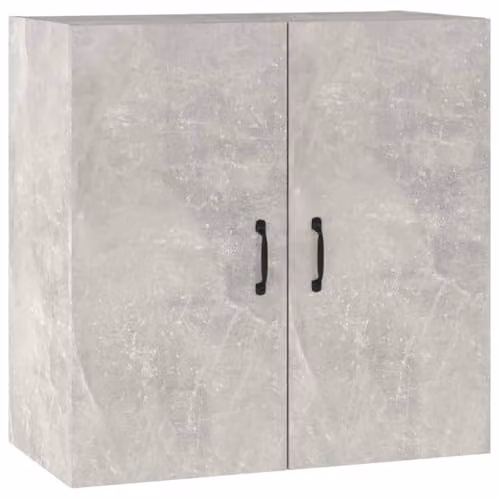 vidaXL Wall Cabinet in Concrete Grey, Modern MDF Wall-Mounted Storage with Hinged Doors, W/D/H: 60 x 31 x 60 cm