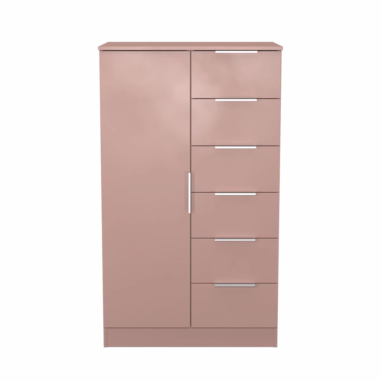 Ready Assembled 2 U Dover Childrens Wardrobe with 1 Door and 5 Drawers in Dusty Pink – 2